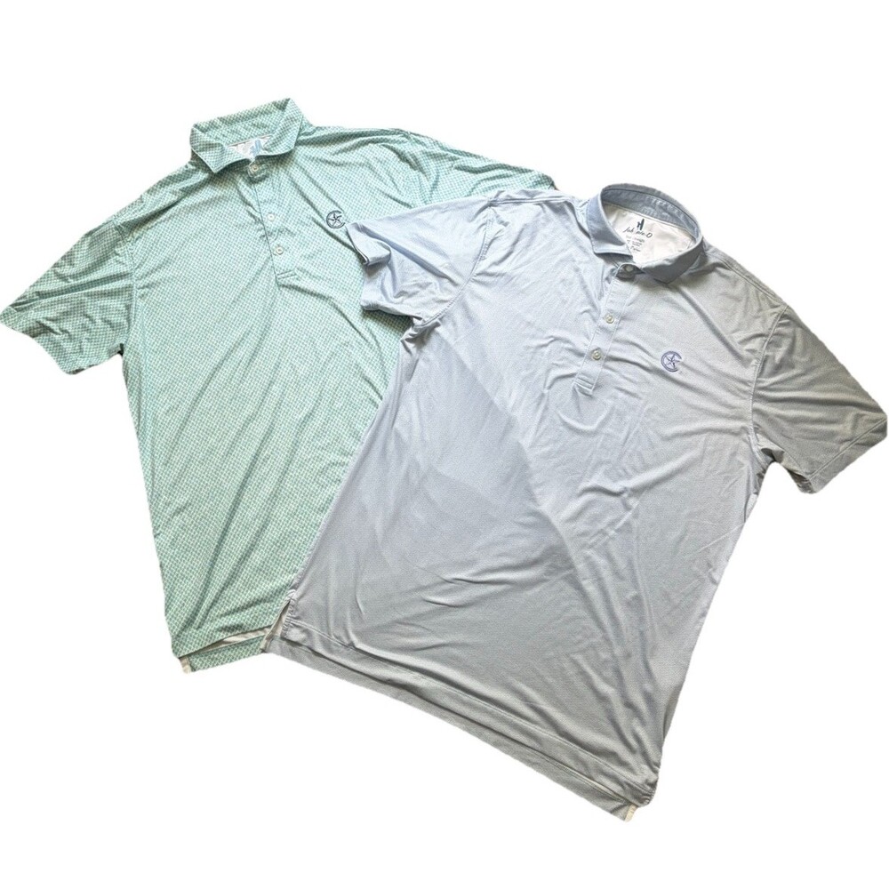 Johnnie-O Golf Polo Lot Of 2 Shirts Mens Medium Performance Featherweight Soft